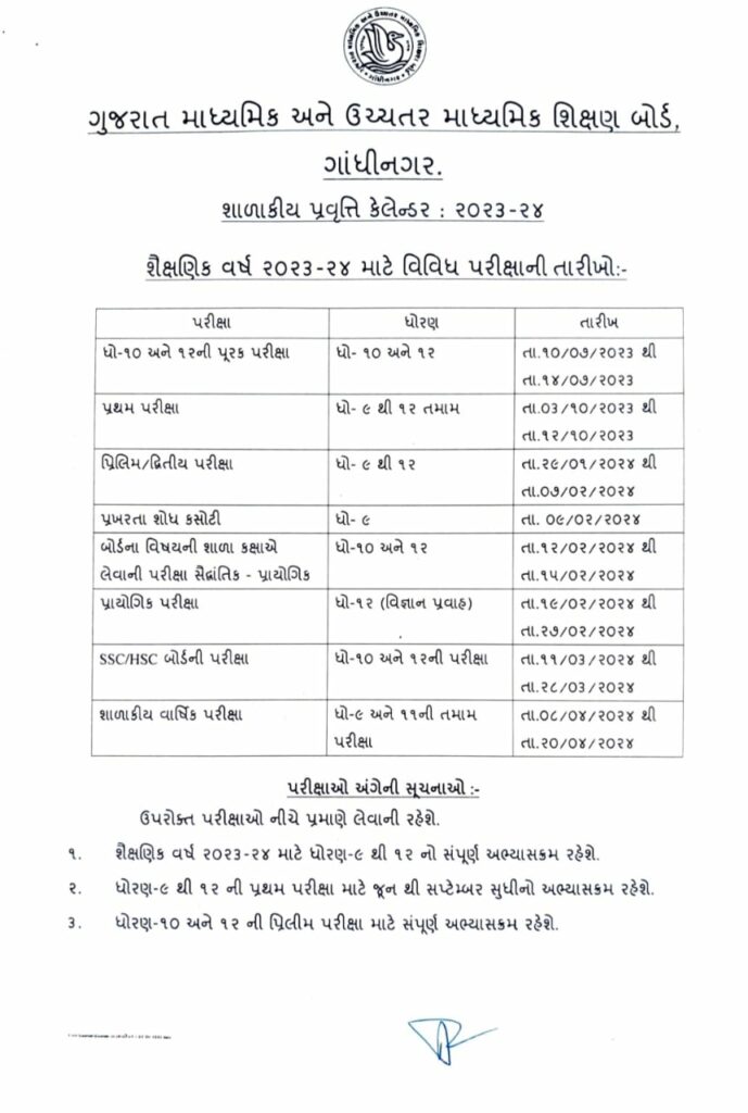 Gujarat New Academic Calendar